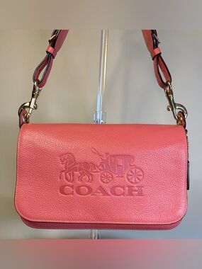 Coach Jess Messenger Pink Pebble Leather Crossbody 72703